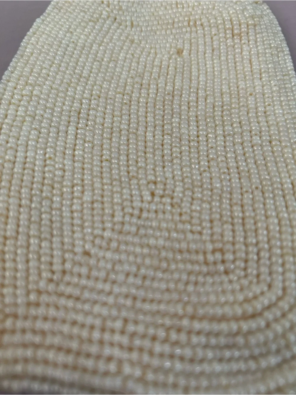 Pearl Beaded Evening Clutch - Cream